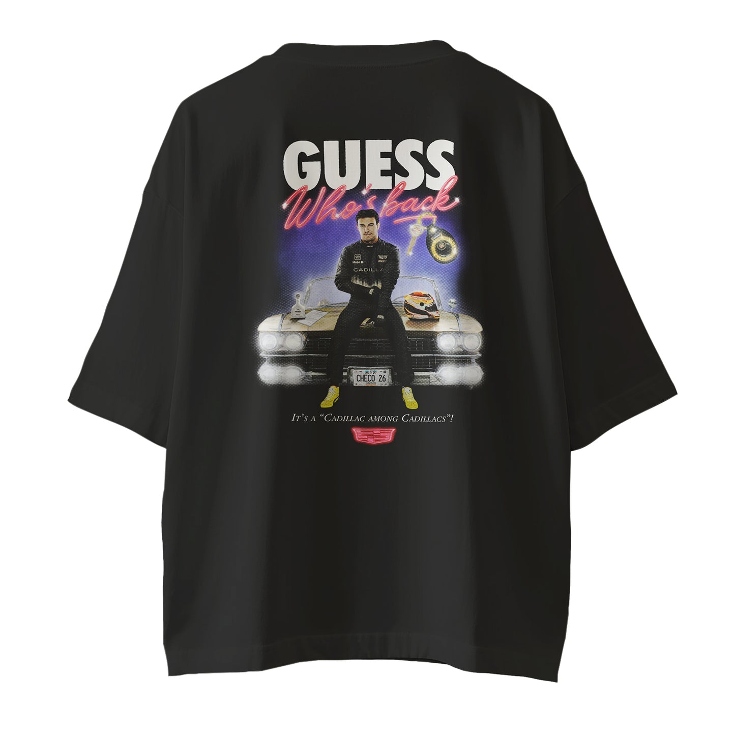 Checo Cadillac F1 - Guess Who's Back Playera Oversize Negra