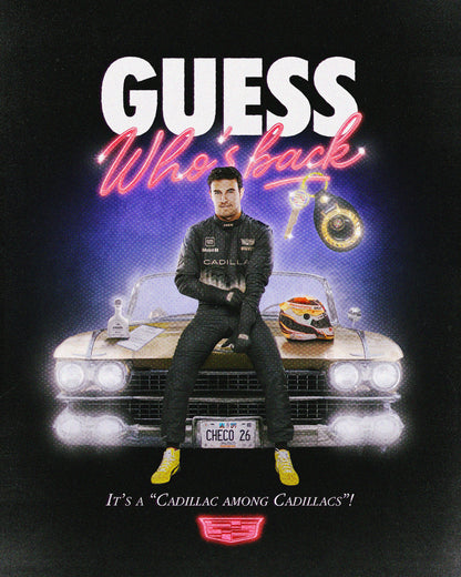 Checo Cadillac F1 - Guess Who's Back Playera Oversize Negra