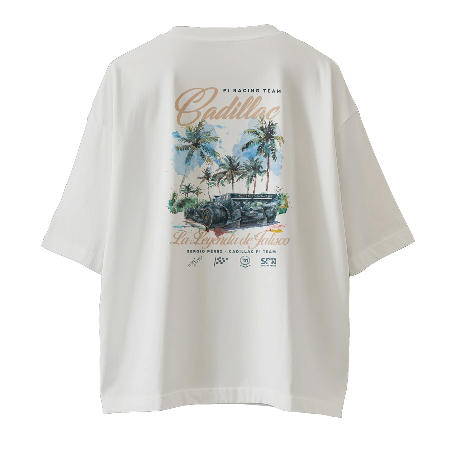 Checo Cadillac F1 - La Leyenda de Jalisco - Playera Oversize Blanca