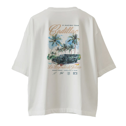 Checo Cadillac F1 - La Leyenda de Jalisco - Playera Oversize Blanca