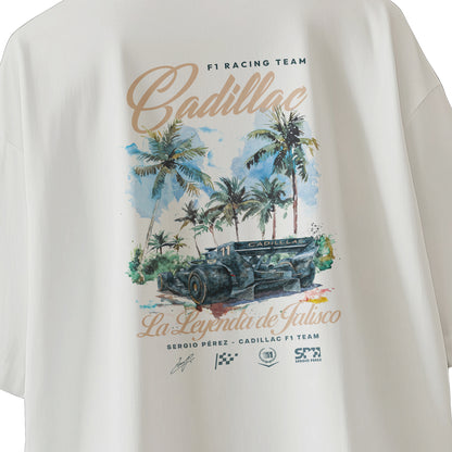 Checo Cadillac F1 - La Leyenda de Jalisco - Playera Oversize Blanca